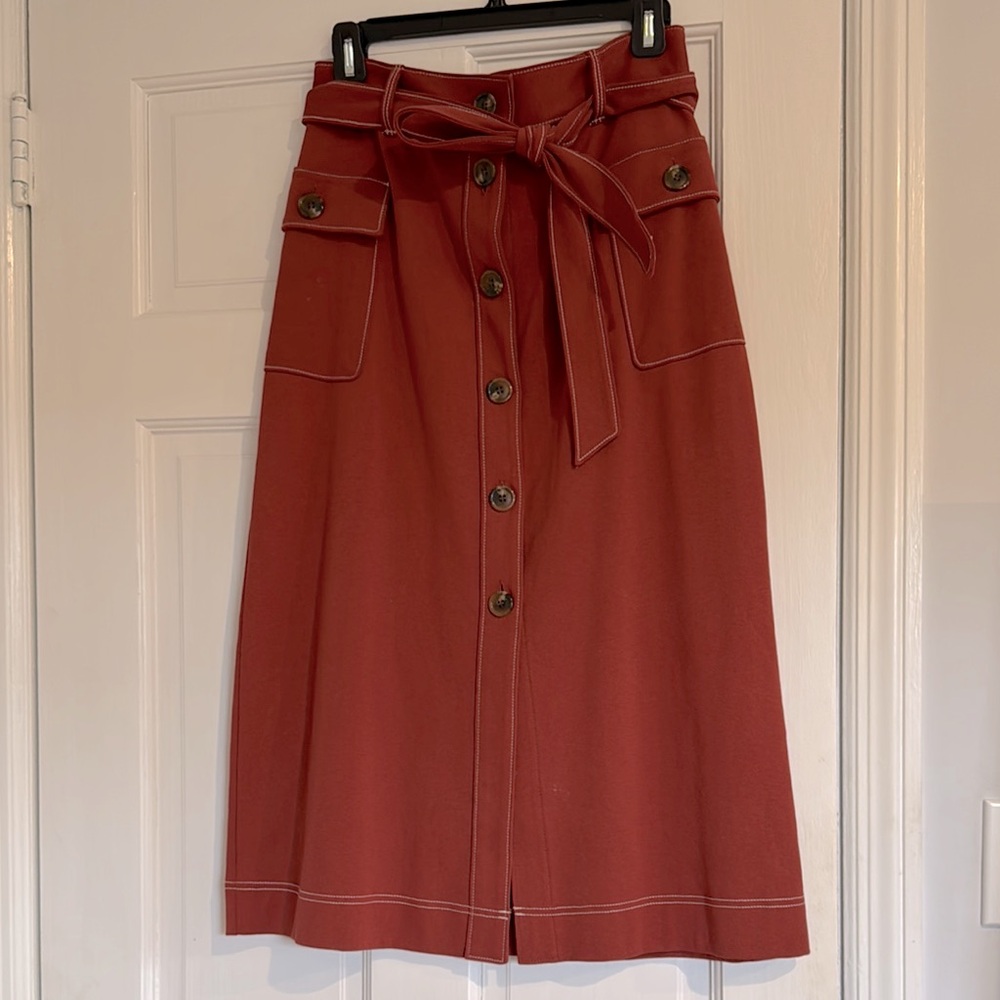 & Other Stories Elegant Rust Button-Down Skirt size 6 (runs like a 4)
